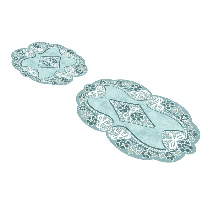 Mijölnir Juego de alfombrillas de baño azul de 2 piezas